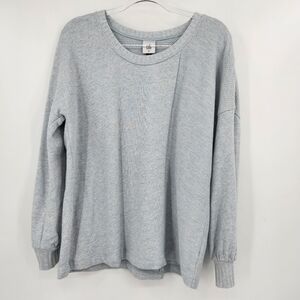 Cabi Wind Down Top Womens Size Medium Light Washed Blue Long Sleeve Knit